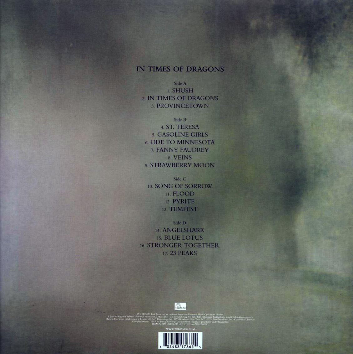 Tori Amos - In Times Of Dragons (2xLP) vinyl LP back cover