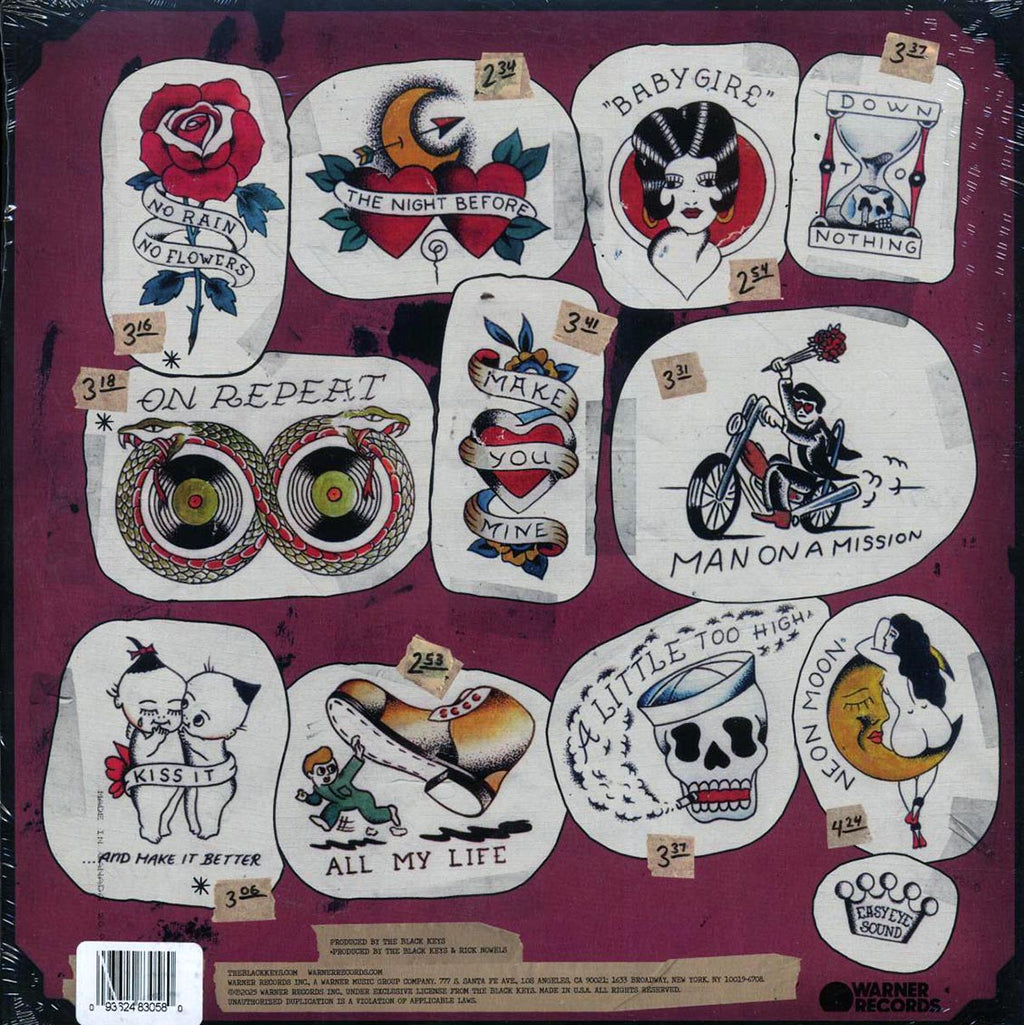The Black Keys - No Rain, No Flowers (red vinyl) vinyl LP back cover