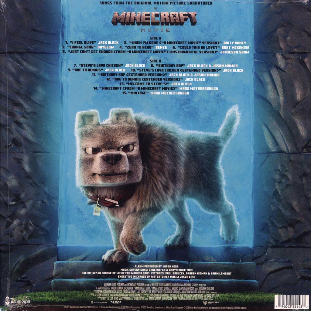 Various - A Minecraft Movie (Songs From The Original Motion Picture Soundtrack) (teal vinyl) vinyl LP back cover