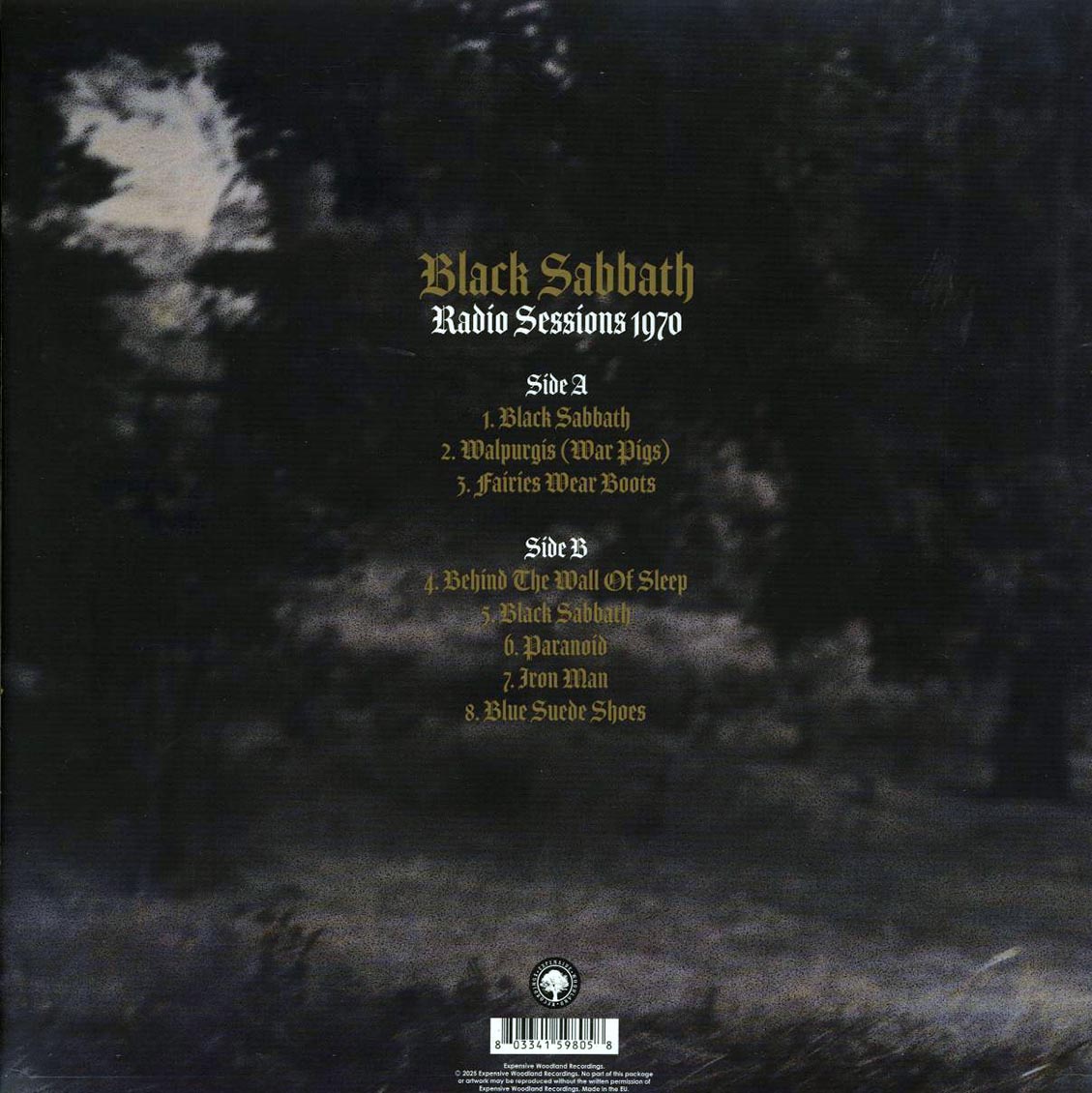 Black Sabbath - Radio Sessions 1970 (red vinyl) vinyl LP back cover