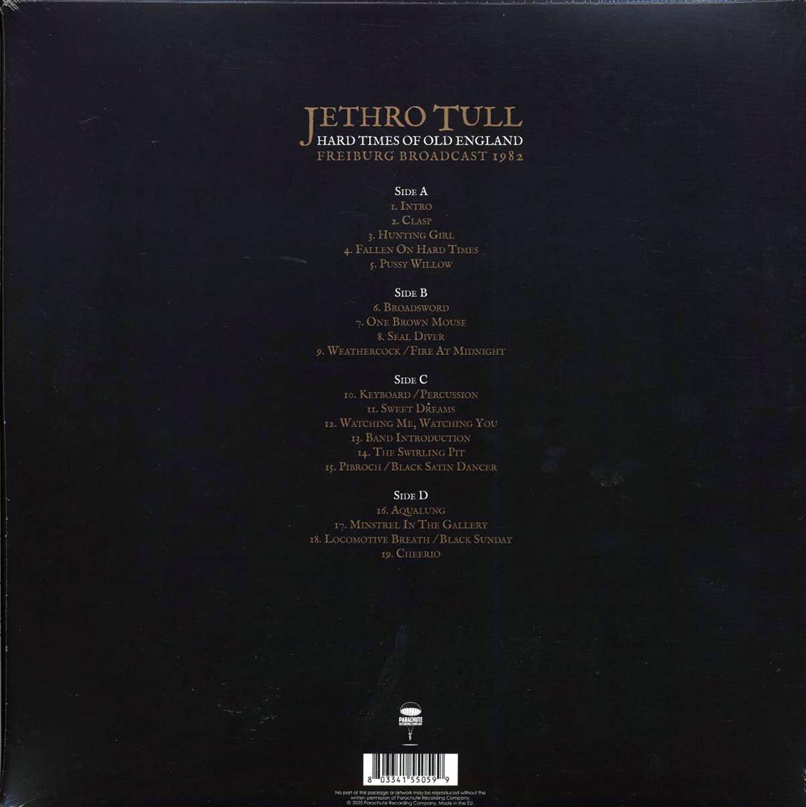 Jethro Tull - Hard Times Of Old England: Freiburg Broadcast 1982 (2xLP) vinyl LP back cover