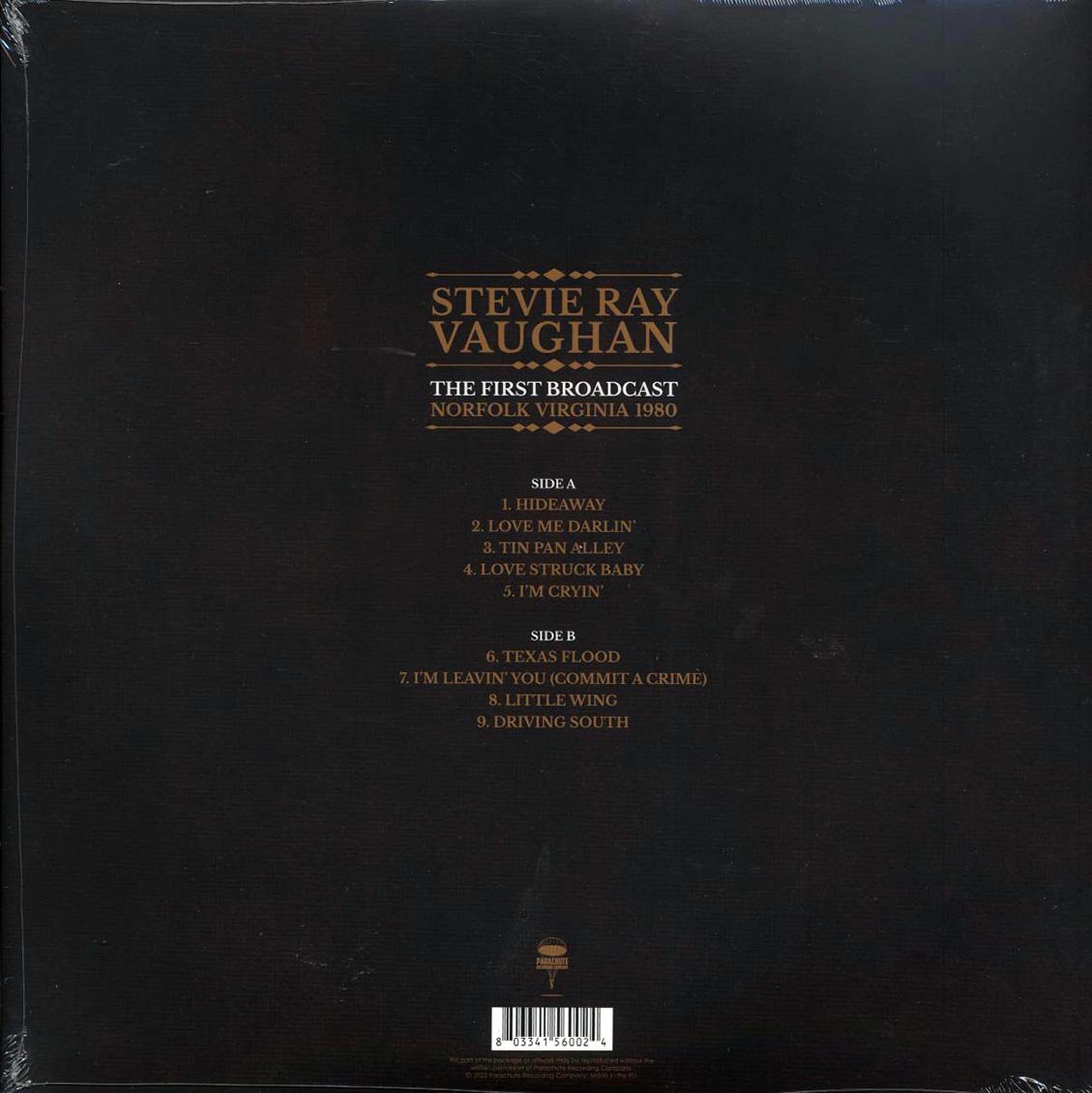 Stevie Ray Vaughan - The First Broadcast Norfolk Virginia 1980 vinyl LP back cover