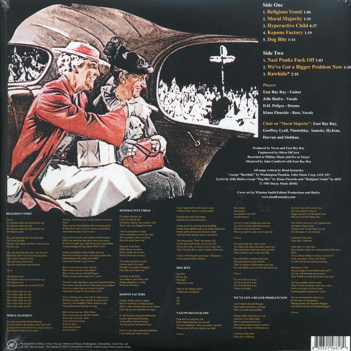 Dead Kennedys - In God We Trust, Inc. (grey vinyl) vinyl LP back cover