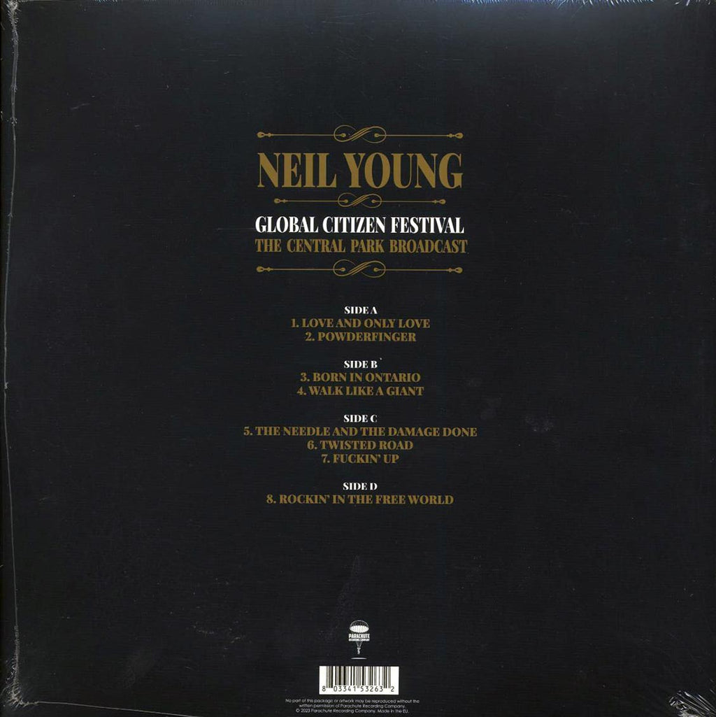 Neil Young - Global Citizen Festival: The Central Park Broadcast (2xLP) vinyl LP back cover