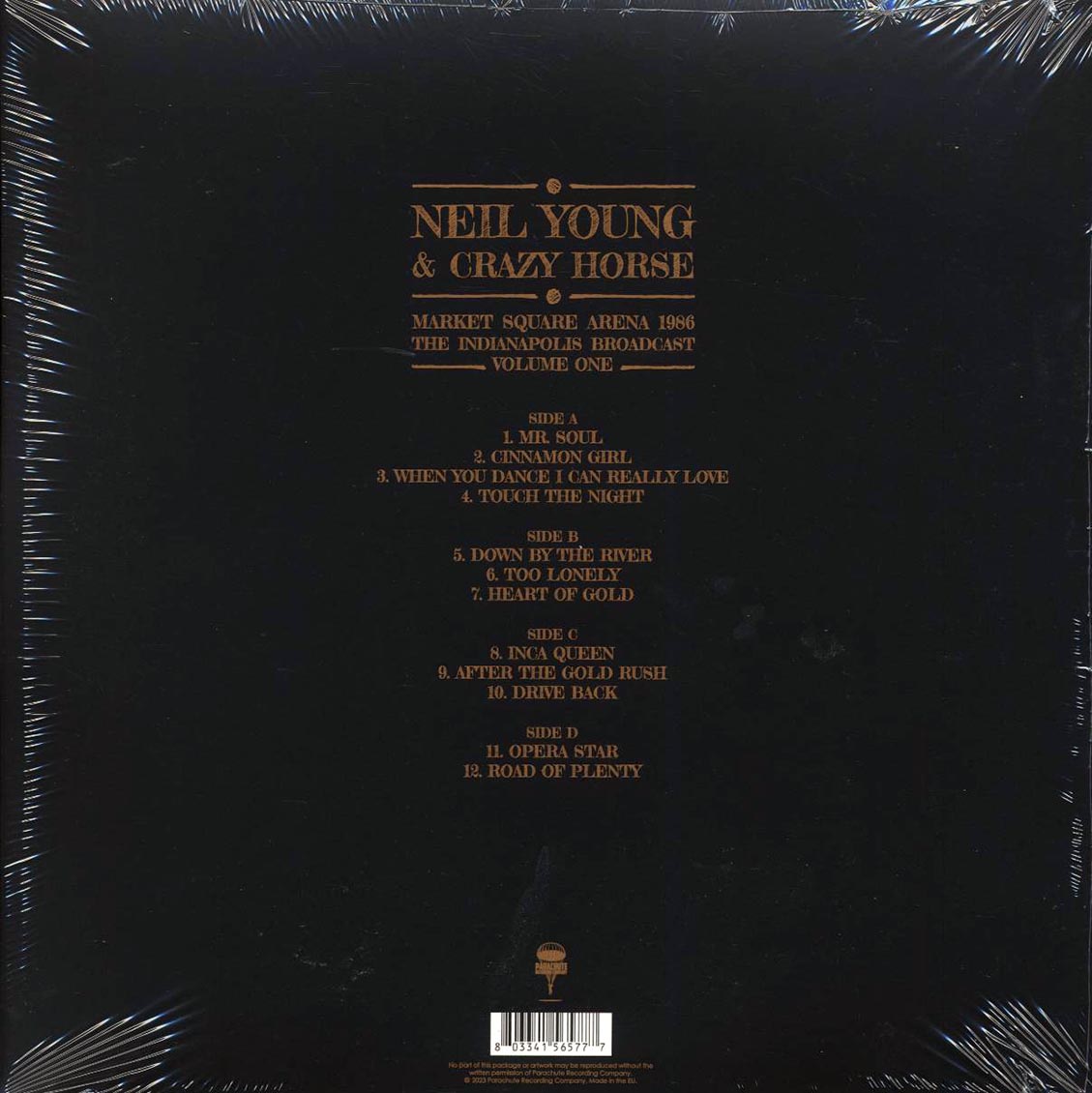 Neil Young & Crazy Horse - Market Square Arena 1986 Volume 1: The Indianapolis Broadcast (2xLP) vinyl LP back cover