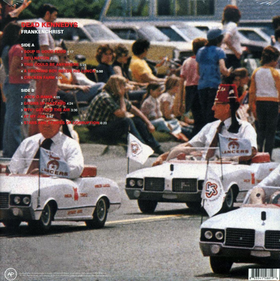 Dead Kennedys - Frankenchrist (blue vinyl) vinyl LP back cover