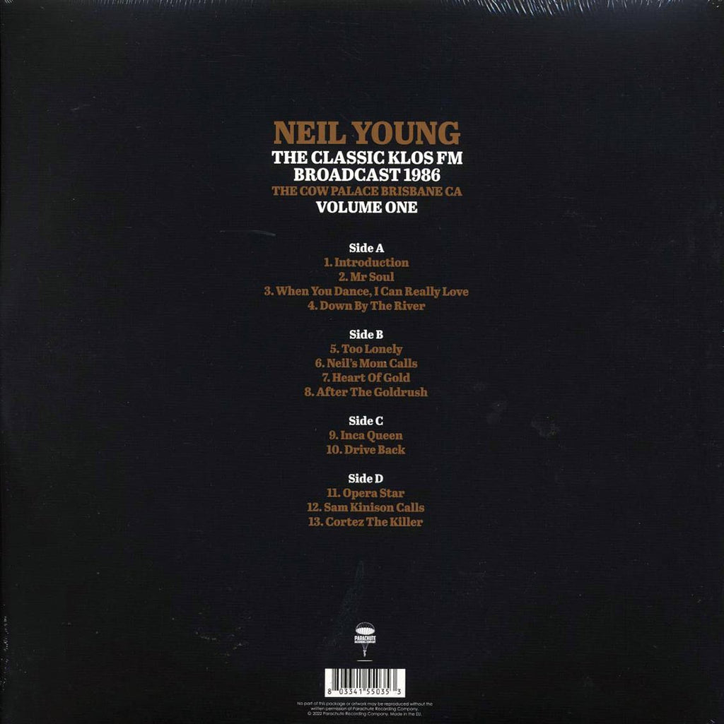 Neil Young - The Classic KLOS FM Broadcast 1986 Volume 1 (2xLP) vinyl LP back cover