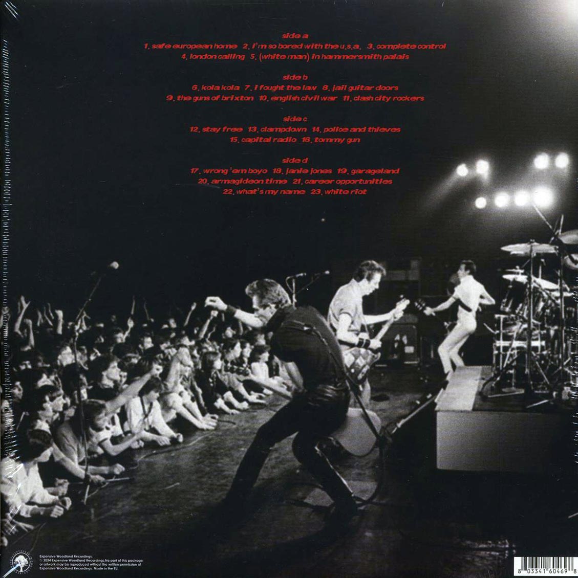 The Clash - Palladium NYC 1979 (2xLP) (red vinyl) vinyl LP back cover
