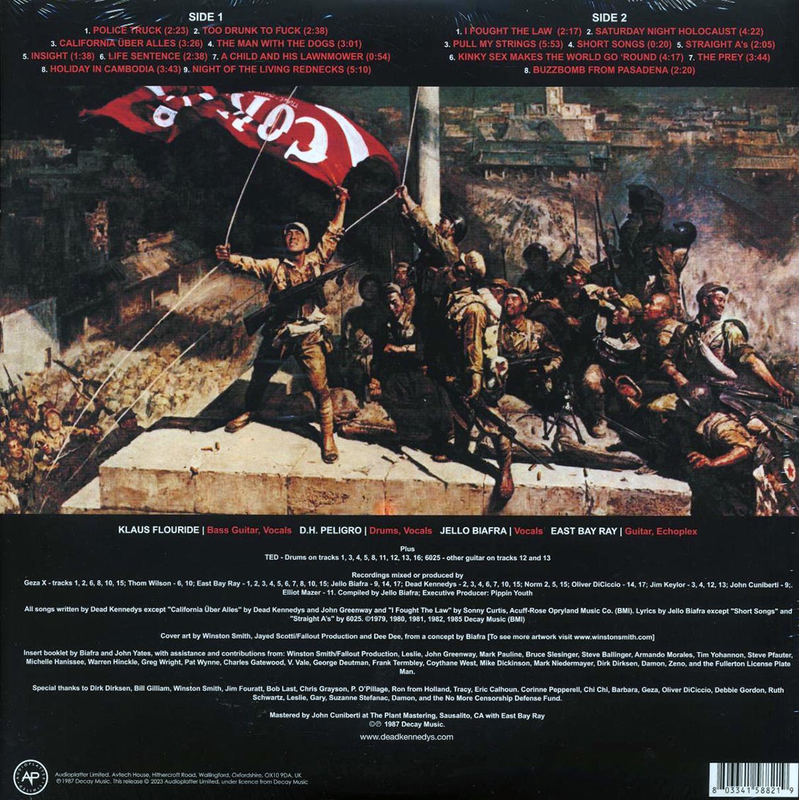 Dead Kennedys - Give Me Convenience Or Give Me Death (orange vinyl) vinyl LP back cover
