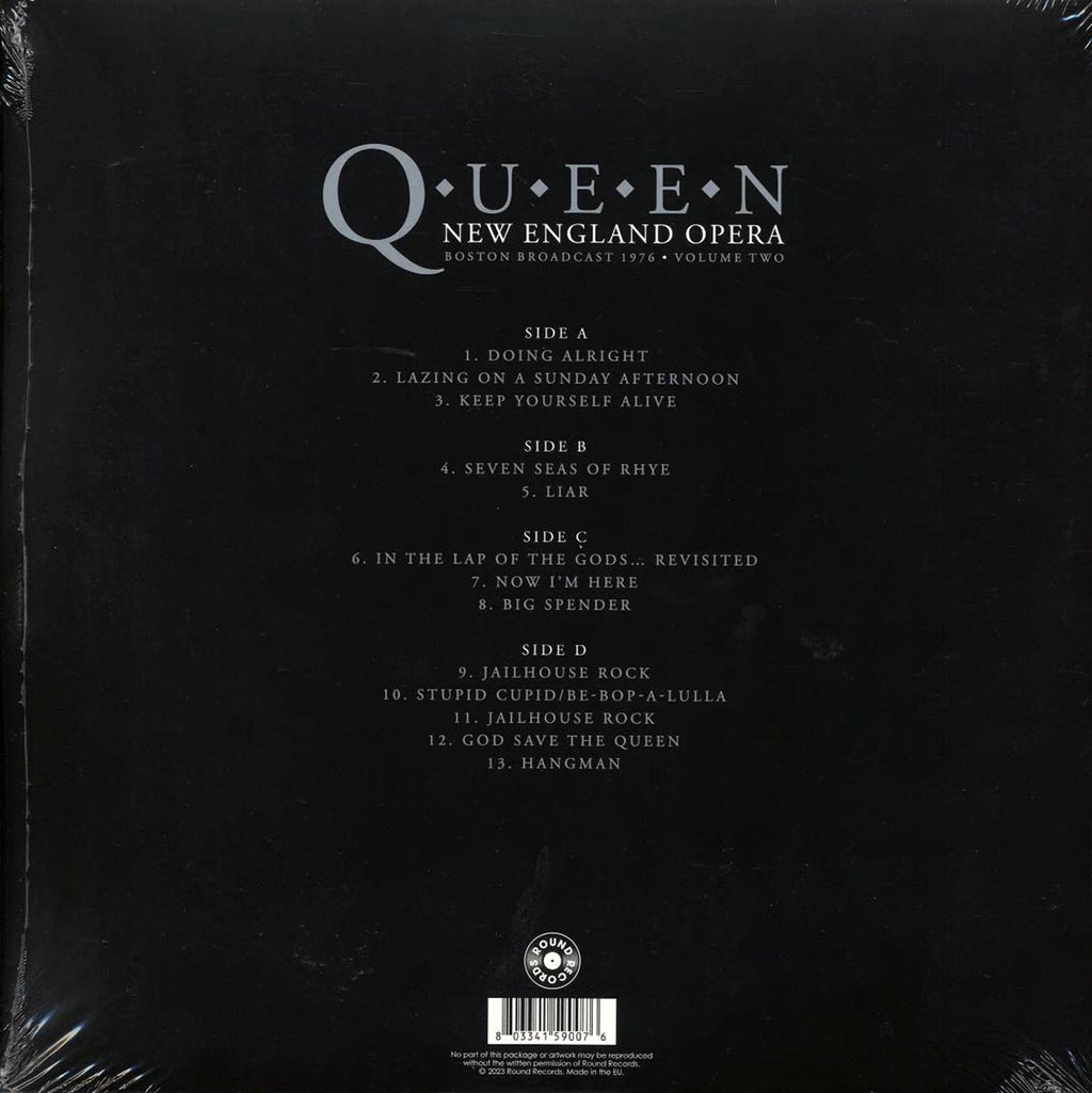 Queen - New England Opera Volume 2: Boston Broadcast 1976 (2xLP) vinyl LP back cover