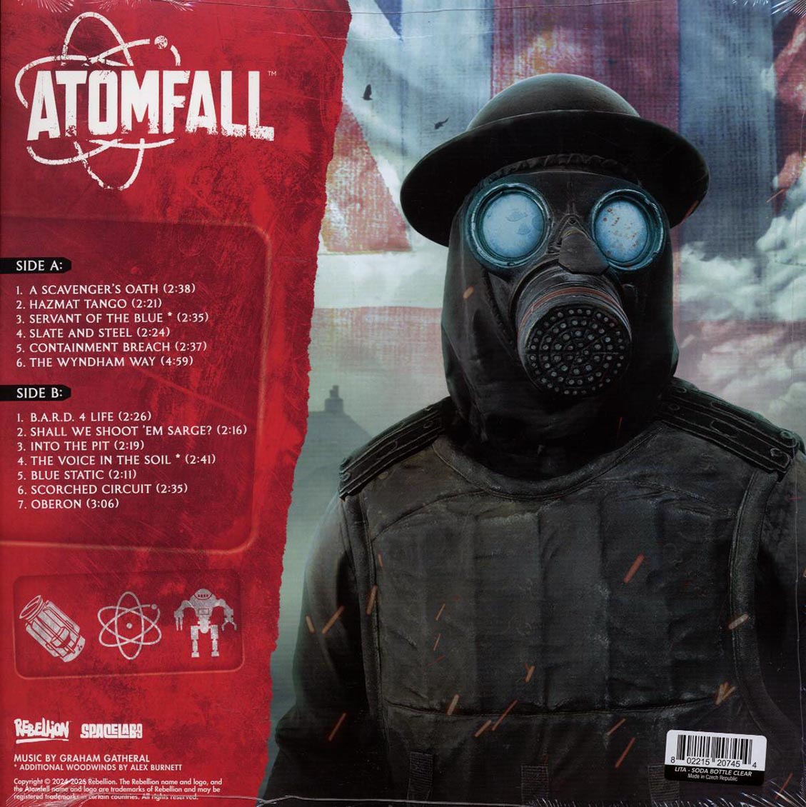 Graham Gatheral - Atomfall Original Game Soundtrack (ltd. ed.) (soda bottle clear vinyl) vinyl LP back cover