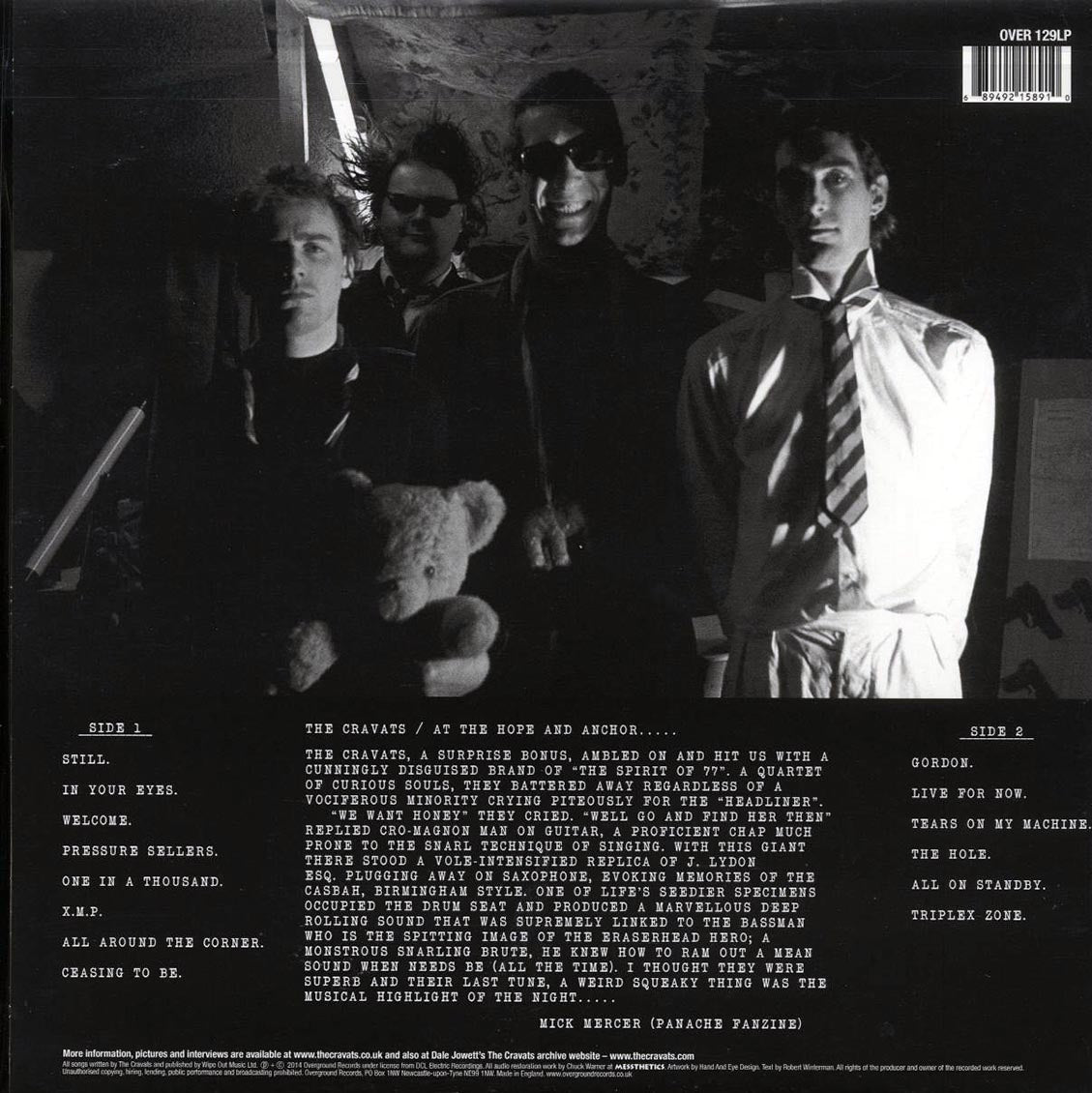 The Cravats - In Toytown (remastered) vinyl LP back cover