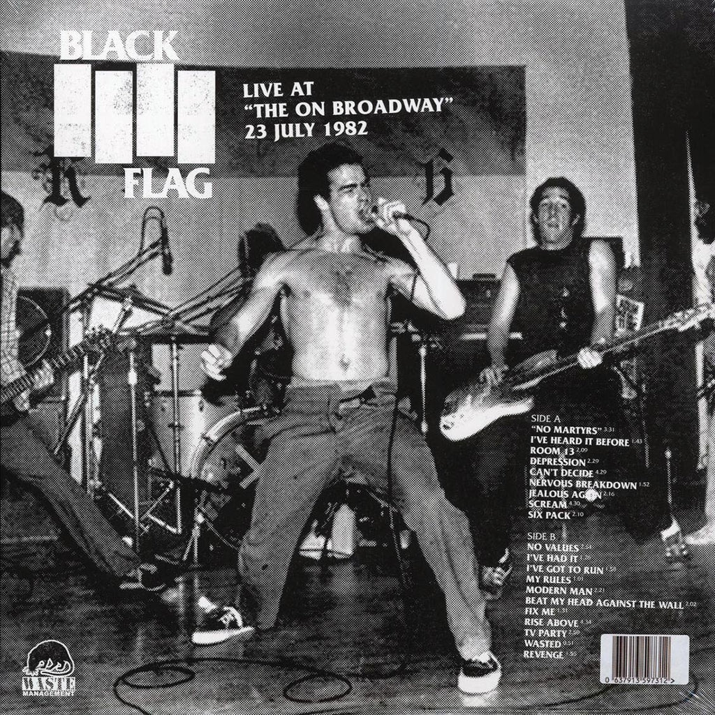 Black Flag - Live At The On Broadway 23 July 1982 vinyl LP back cover
