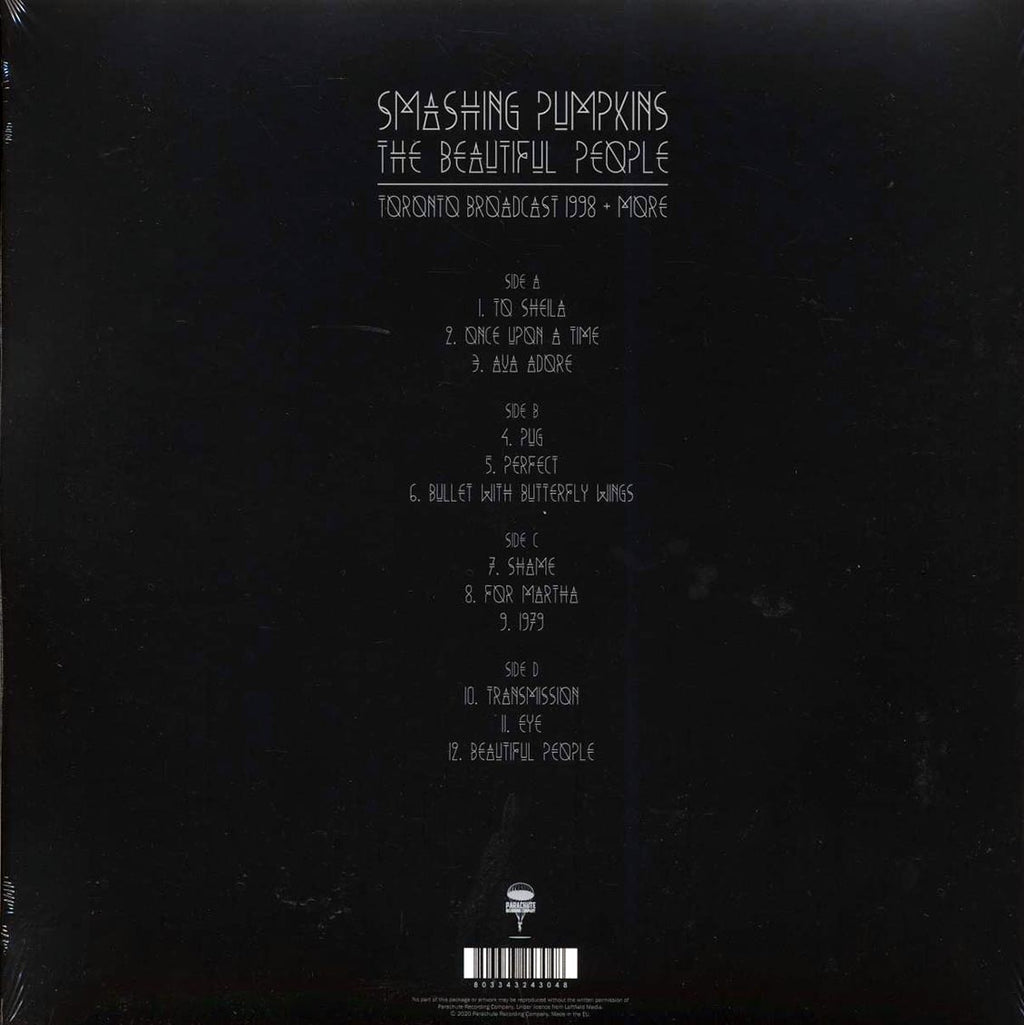 Smashing Pumpkins - The Beautiful People: Toronto Broadcast 1998 + More (2xLP) vinyl LP back cover