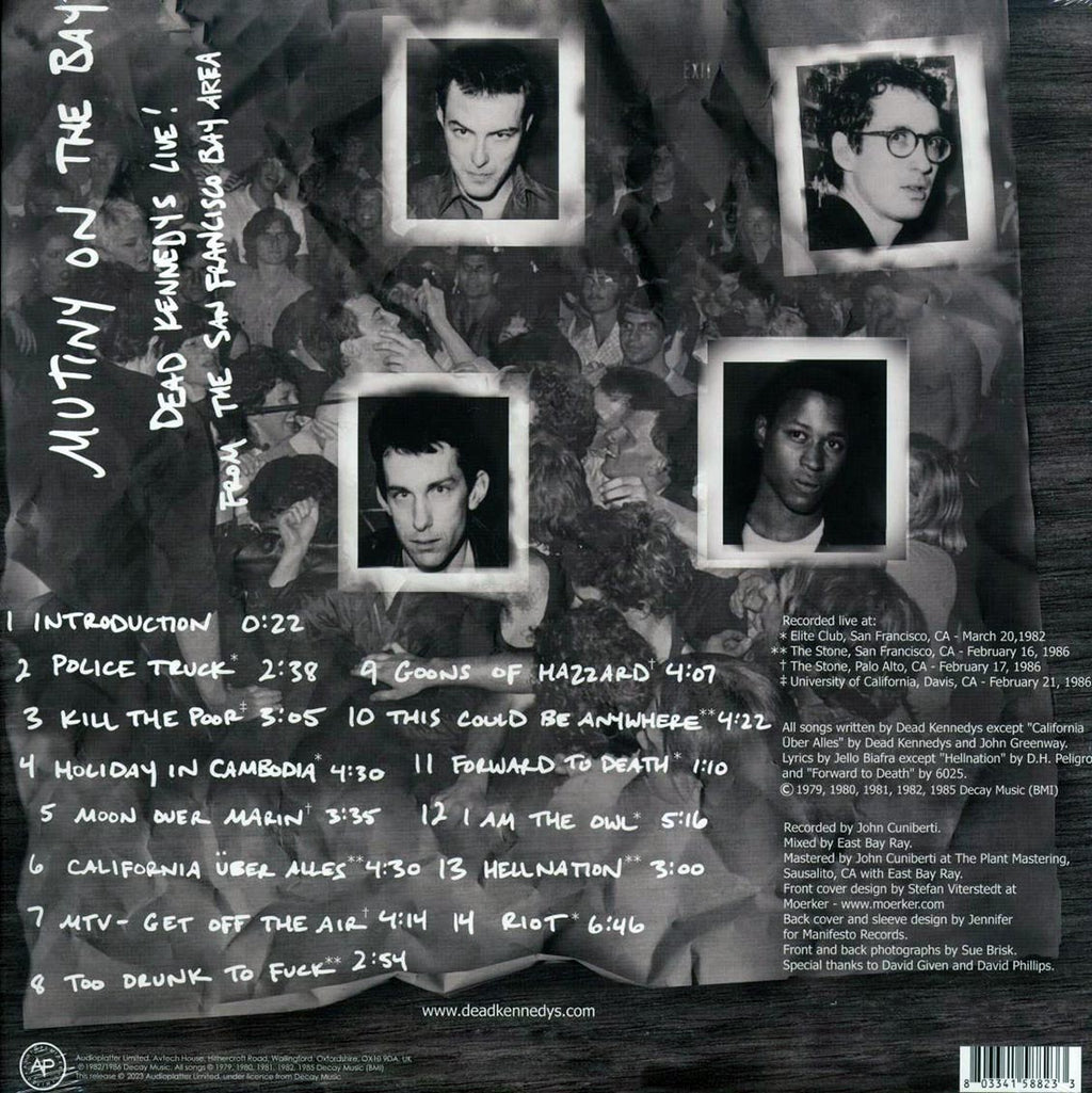 Dead Kennedys - Mutiny On The Bay: Dead Kennedys Live! From The San Francisco Bay Area (ltd. ed.) (2xLP) (clear vinyl) vinyl LP back cover