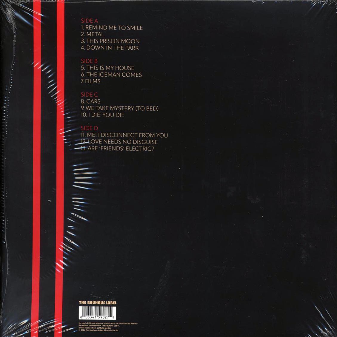 Gary Numan - Disguise & Disconnection: Live At The Hammersmith Odeon, London (ltd. ed.) (2xLP) (clear vinyl) vinyl LP back cover