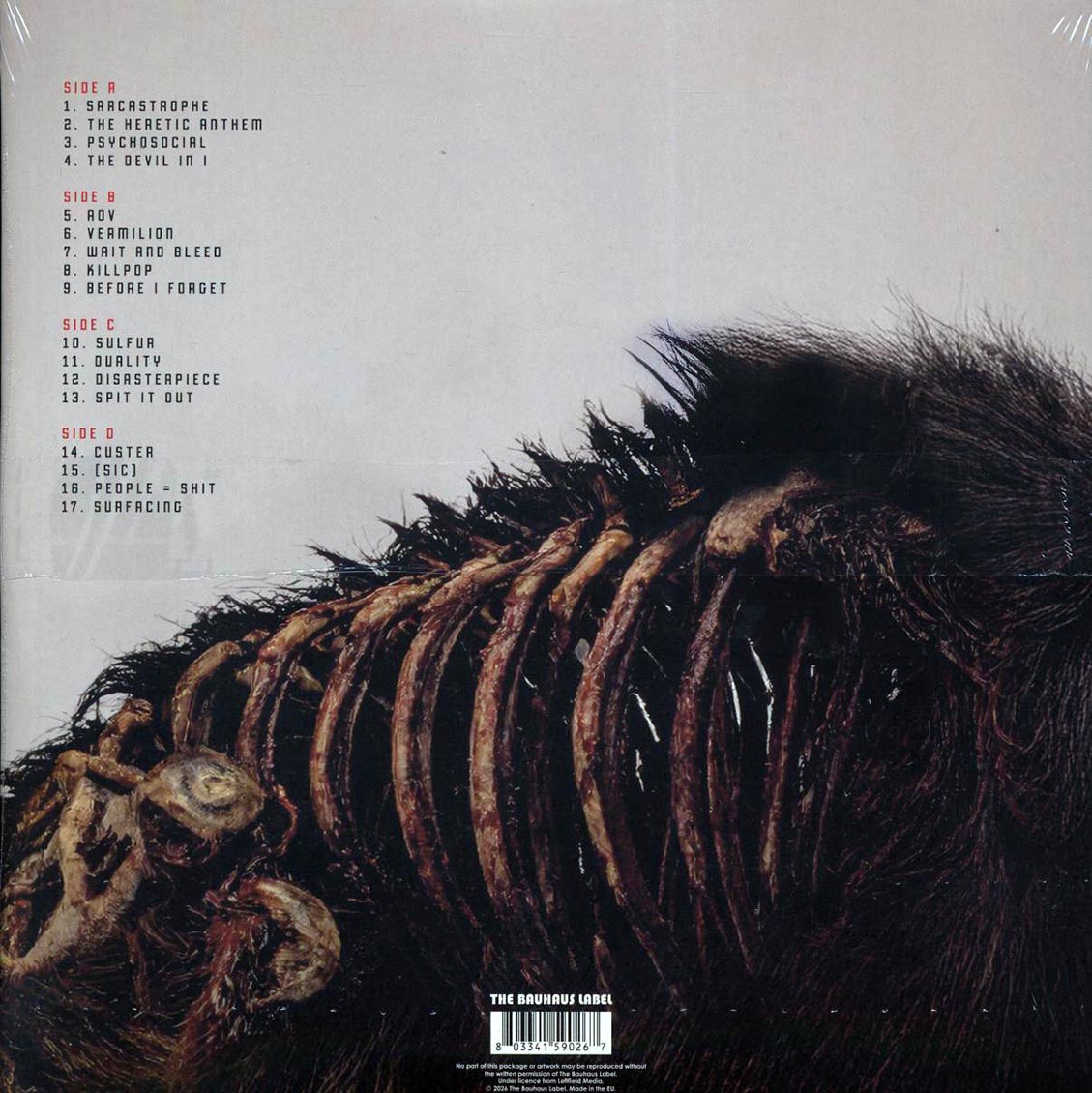 Slipknot - Rock In Rio: Live In Brazil 2015 (ltd. ed.) (2xLP) (blue vinyl) vinyl LP back cover
