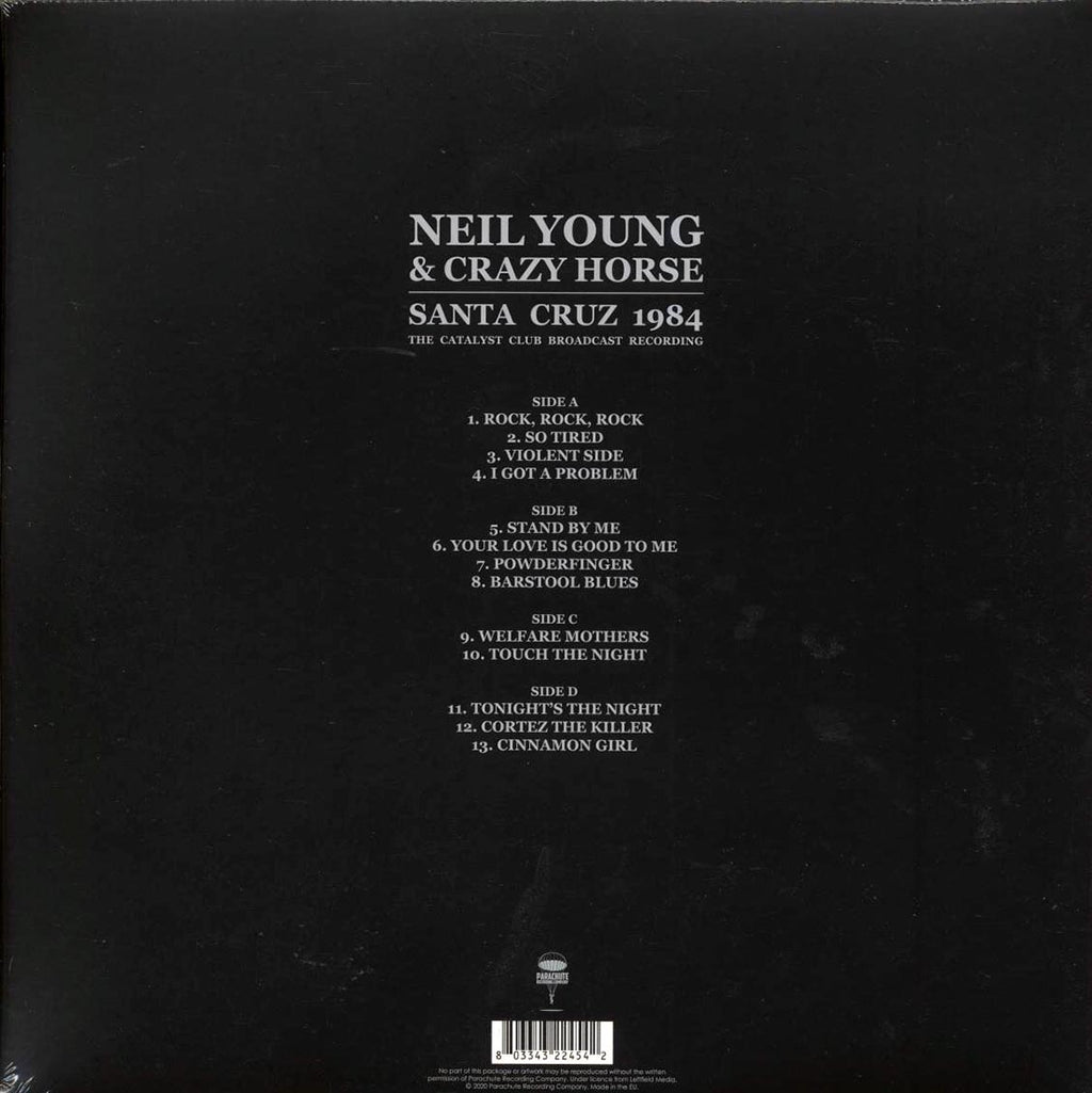 Neil Young & Crazy Horse - Santa Cruz 1984: The Catalyst Club Broadcast Recording (2xLP) vinyl LP back cover