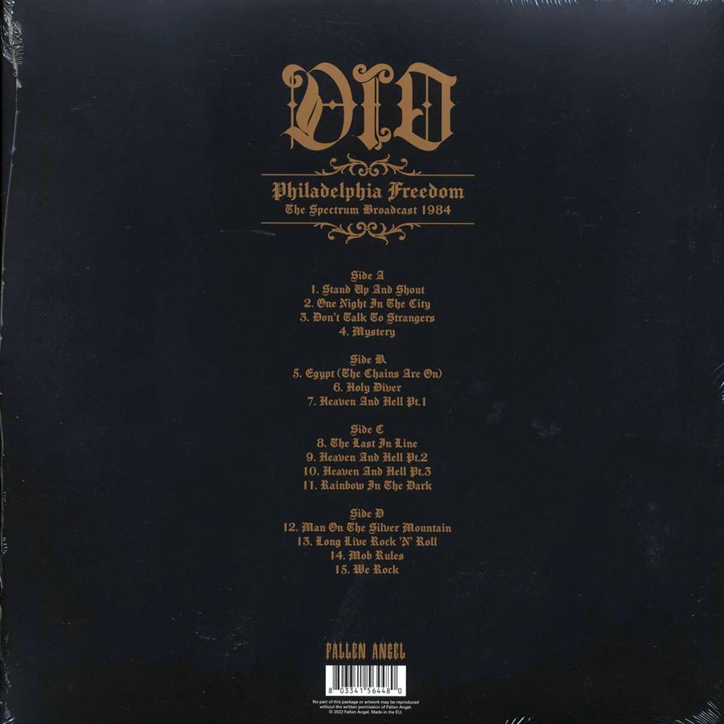 Dio - Philadelphia Freedom: The Spectrum Broadcast 1984 (2xLP) (clear vinyl) vinyl LP back cover