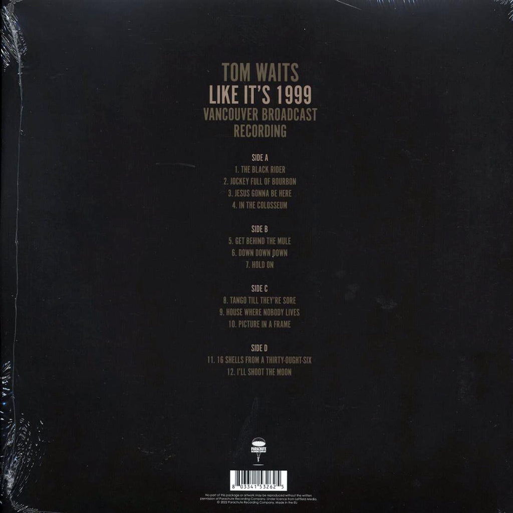 Tom Waits - Like It's 1999: Vancouver Broadcast Recording (2xLP) vinyl LP back cover