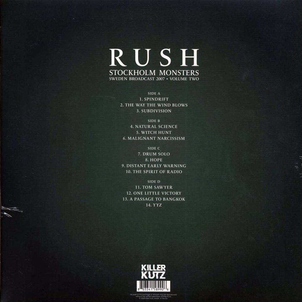 Rush - Stockholm Monsters Sweden Broadcast 2007 Volume 2 (2xLP) vinyl LP back cover