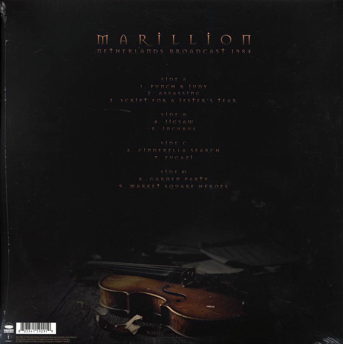 Marillion - Netherlands Broadcast 1984 (2xLP) (clear vinyl) vinyl LP back cover