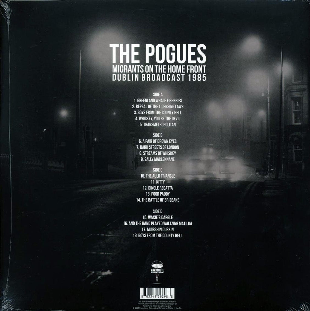 The Pogues - Migrants On The Home Front: Dublin Broadcast 1985 (ltd. ed.) (2xLP) (red vinyl) vinyl LP back cover