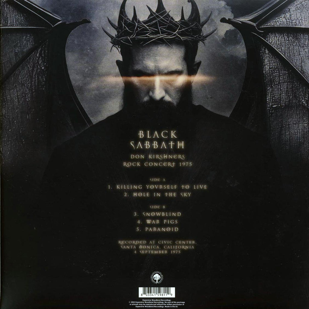 Black Sabbath - Don Kirshner's Rock Concert 1975 (ltd. ed.) (clear vinyl) vinyl LP back cover