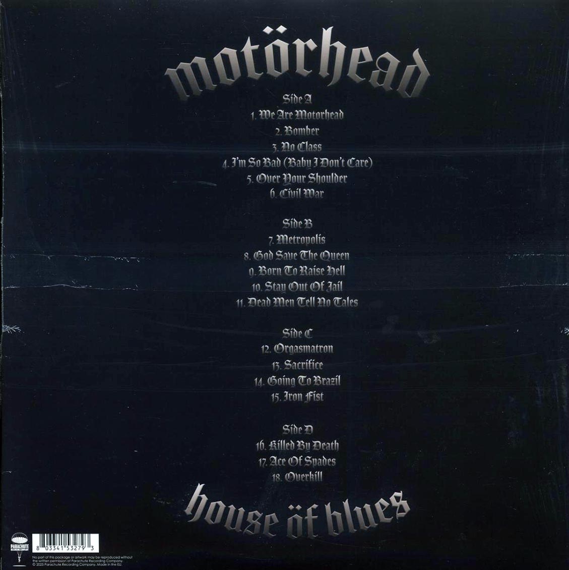 Motorhead - House Of Blues, Chicago 2000 (ltd. ed.) (2xLP) (red vinyl) vinyl LP back cover
