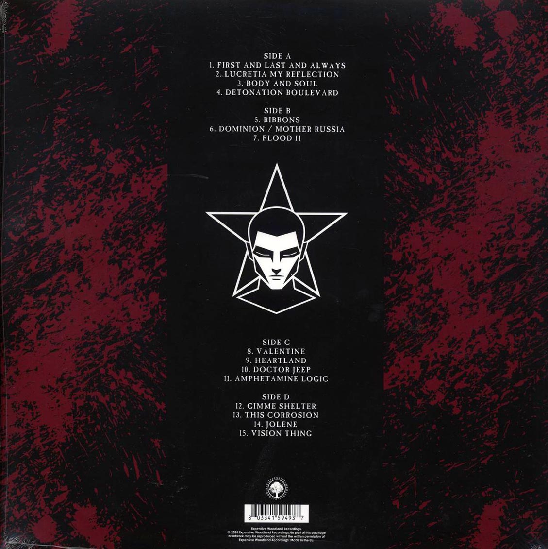 The Sisters Of Mercy - First And Last And Always In London, Live 1990 (ltd. ed.) (2xLP) (purple vinyl) vinyl LP back cover