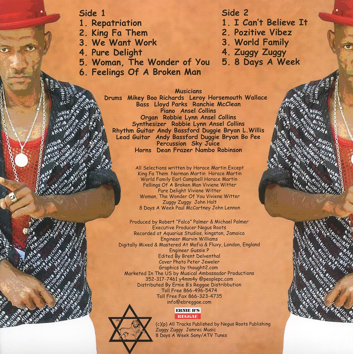 Horace Martin - Pozitive Vibez vinyl LP back cover