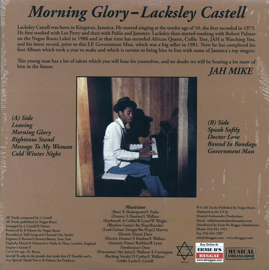 Lacksley Castell - Morning Glory (US press) (ltd. ed.) vinyl LP back cover