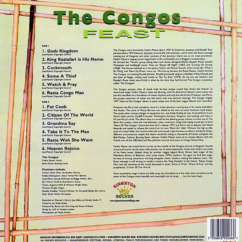 The Congos - Feast (180g) vinyl LP back cover