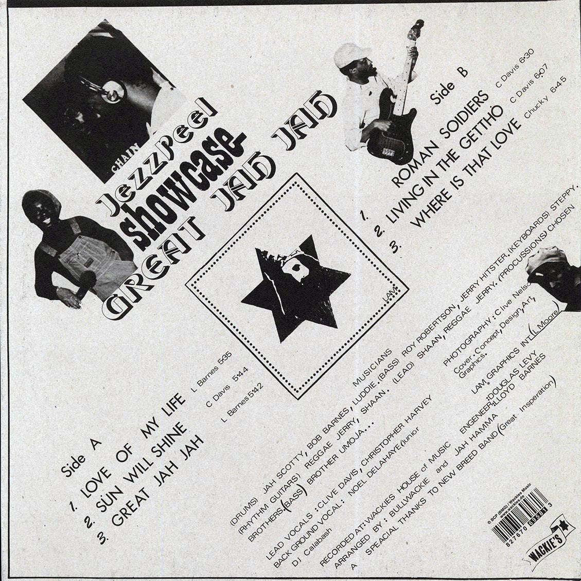 Jezzreel - Great Jah Jah Showcase vinyl LP back cover