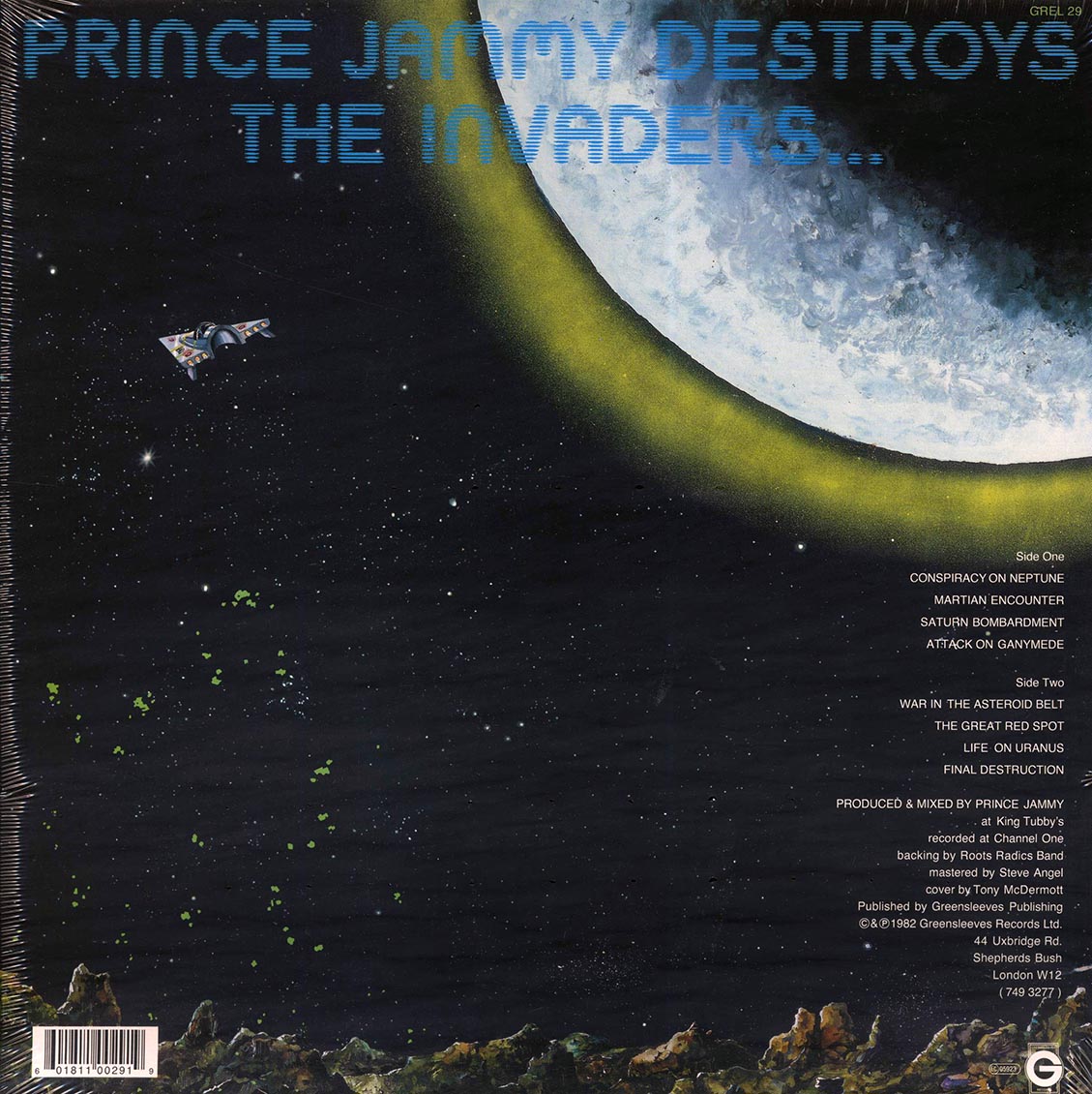 Prince Jammy - Destroys The Invaders (With The Roots Radics) vinyl LP back cover