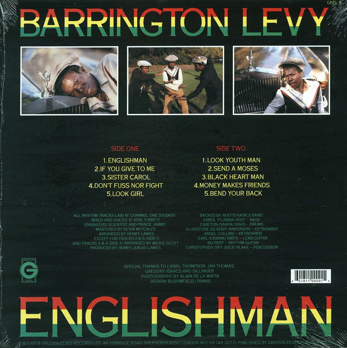 Barrington Levy - Englishman vinyl LP back cover