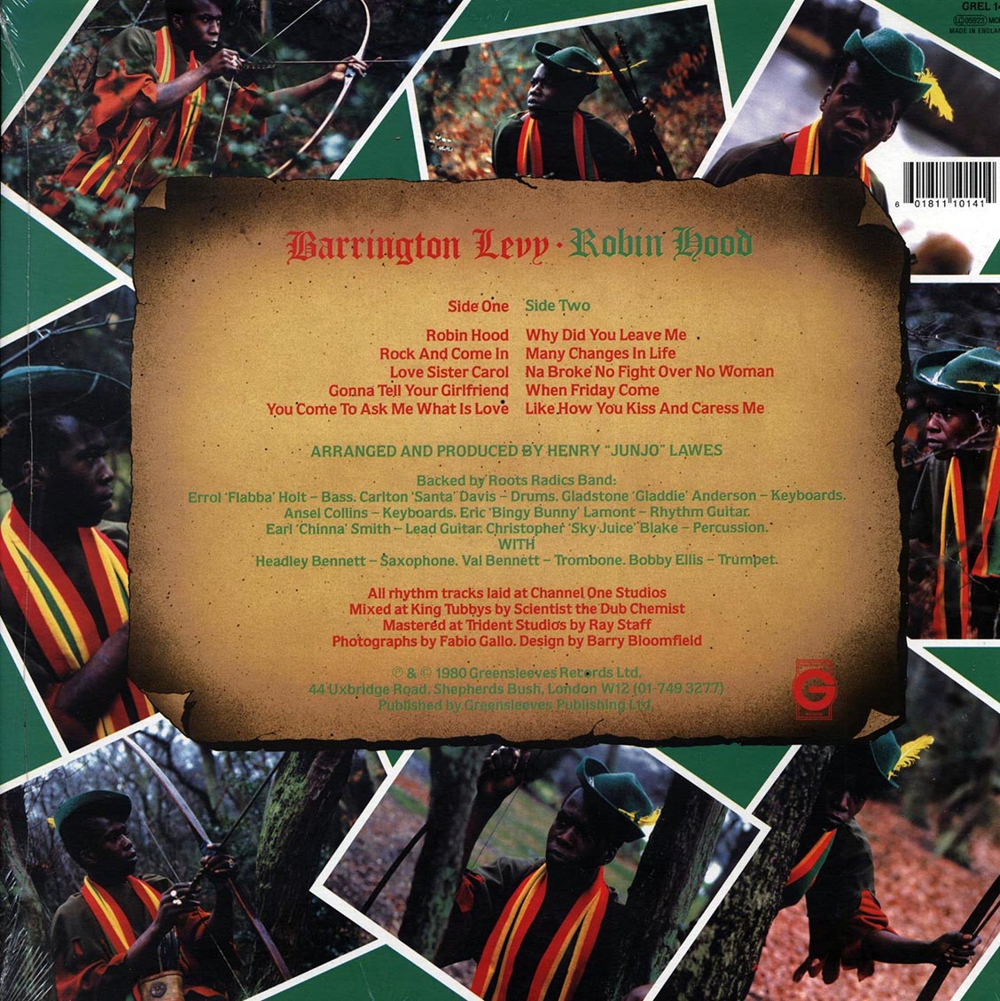 Barrington Levy - Robinhood vinyl LP back cover