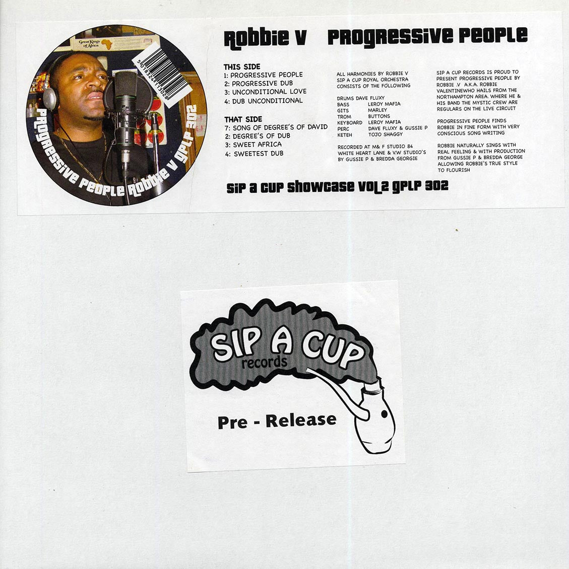 Robbie V - Progressive People (2008 FIRST PRESS) (orig. press) vinyl LP front cover