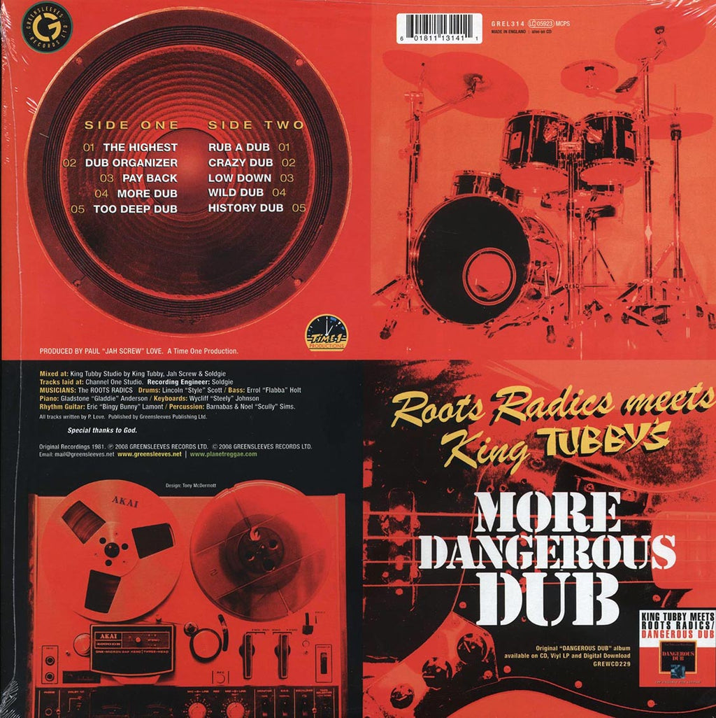The Roots Radics, King Tubby - More Dangerous Dub: The Roots Radics Meet King Tubby vinyl LP back cover