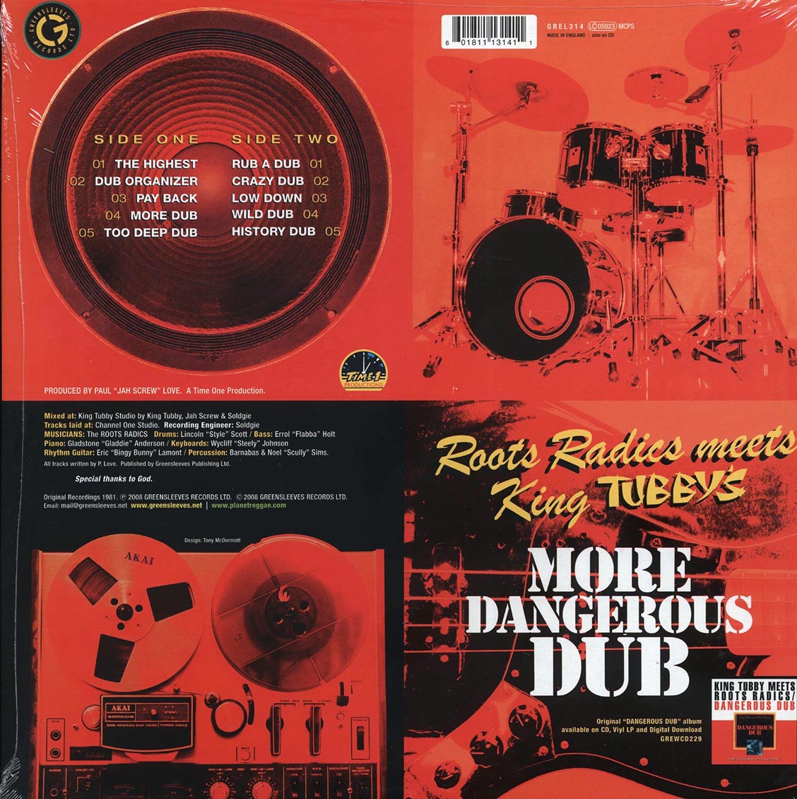 The Roots Radics, King Tubby - More Dangerous Dub: The Roots Radics Meet King Tubby vinyl LP back cover