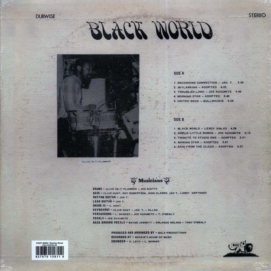 Wackie's - Black World (Dubwise) vinyl LP back cover