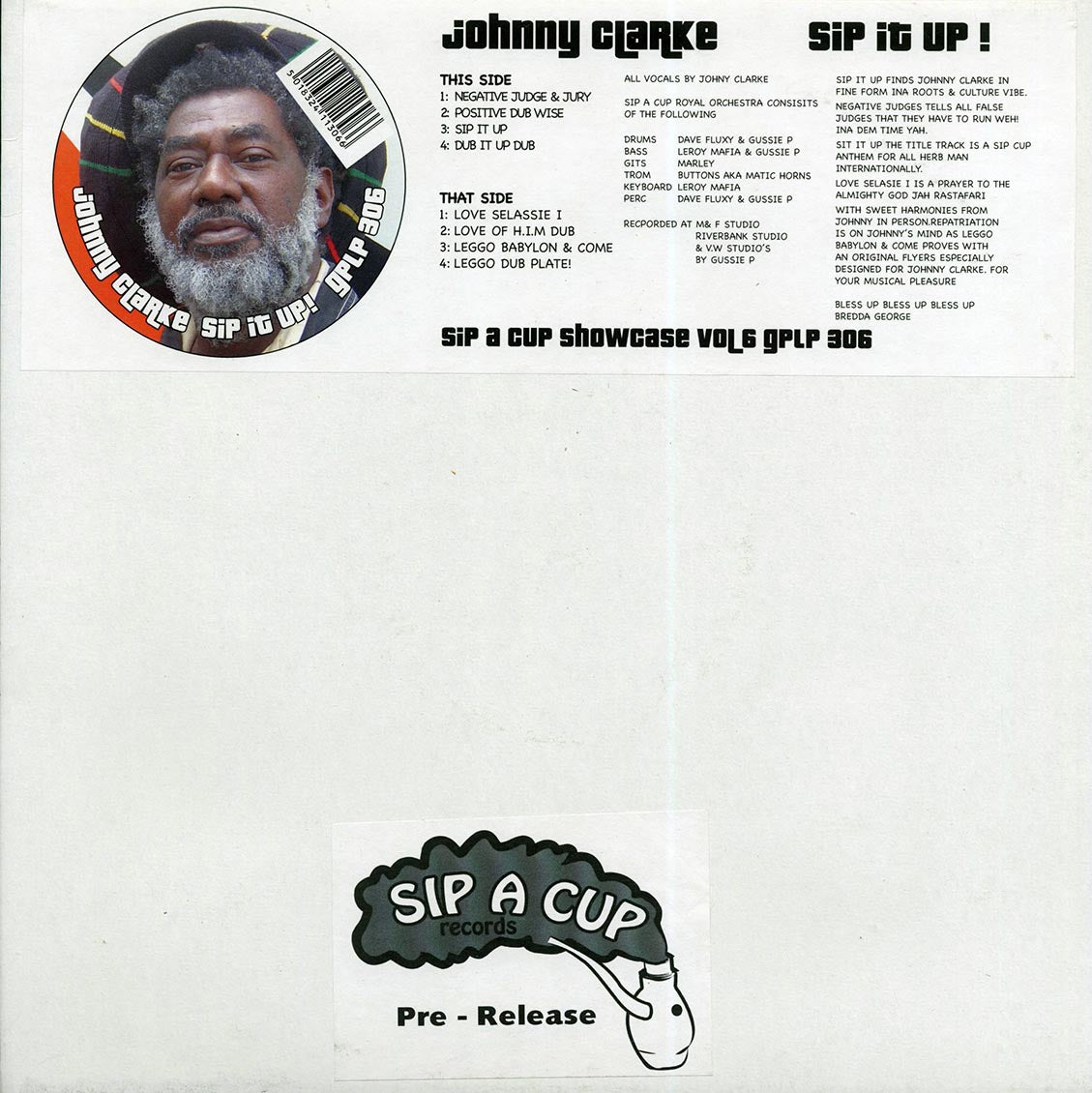 Johnny Clarke - Sip It Up (orig. press) vinyl LP front cover