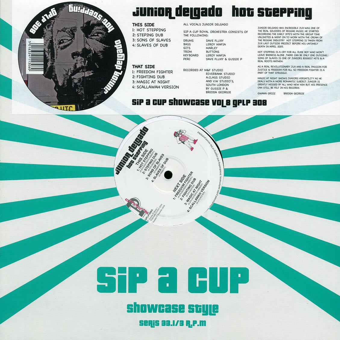 Jr. Delgado - Hot Stepping (2009 FIRST PRESS) (orig. press) vinyl LP front cover