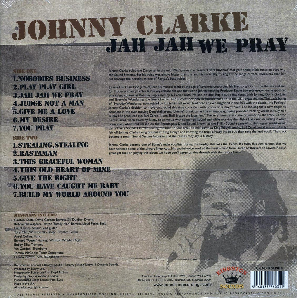 Johnny Clarke - Jah Jah We Pray (180g) vinyl LP back cover