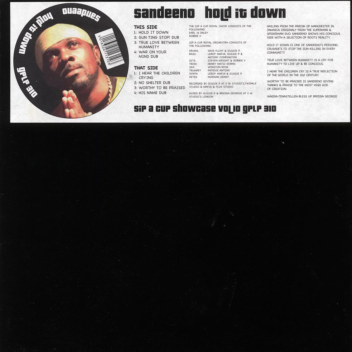 Sandeeno - Hold It Down (2009 FIRST PRESS) (orig. press) vinyl LP front cover
