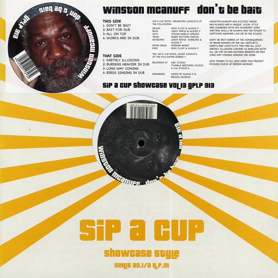 Winston McAnuff - Don't Be Bait (2011 FIRST PRESS) (orig. press) vinyl LP front cover