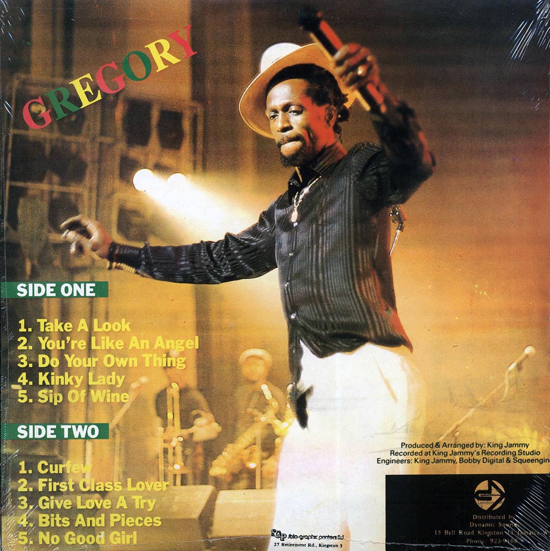 Gregory Isaacs - Come Along (orig. press) vinyl LP back cover