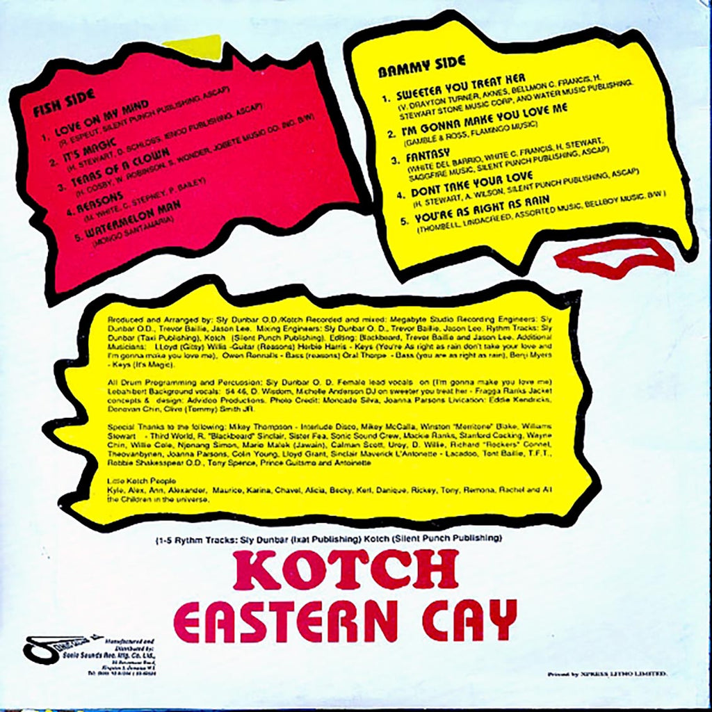 Kotch - Eastern Clay (Jamaica press) (orig. press) vinyl LP back cover