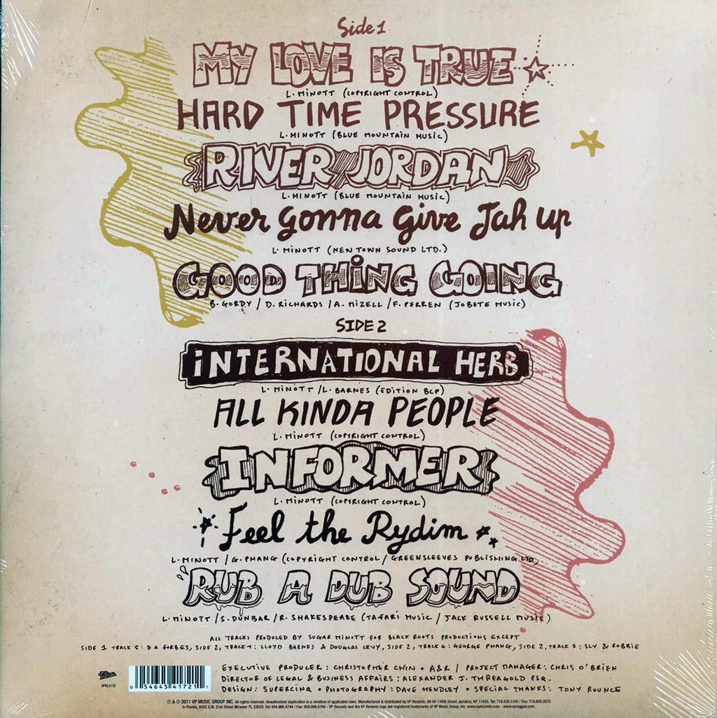 Sugar Minott - Hard Time Pressure: Reggae Anthology vinyl LP back cover