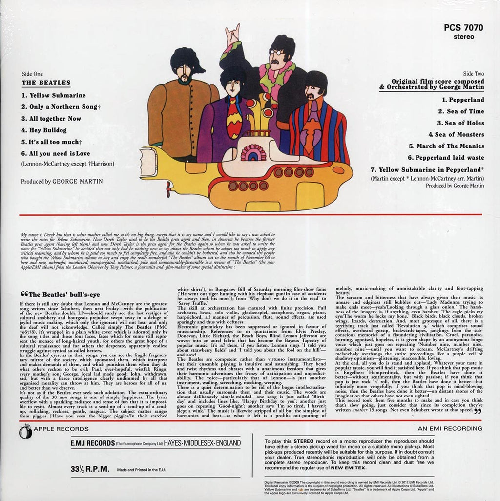 The Beatles - Yellow Submarine (stereo) (180g) (remastered) vinyl LP back cover